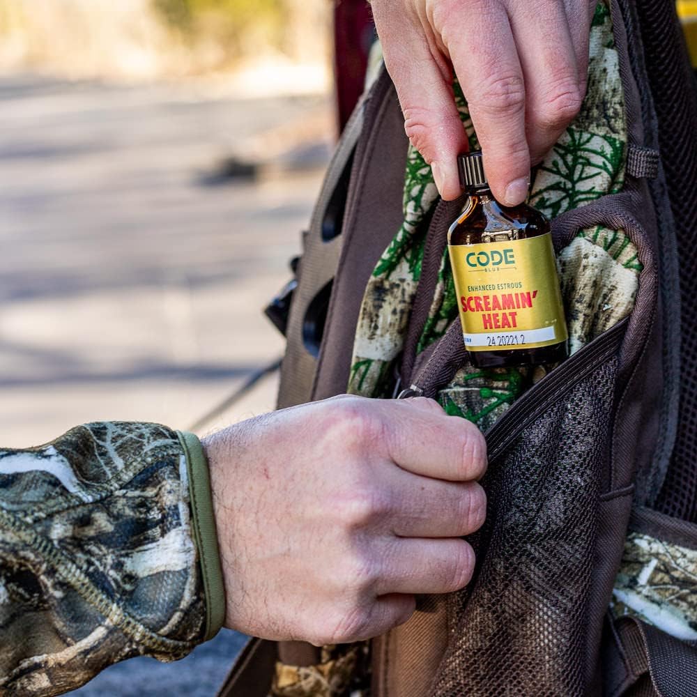 Code Blue Screamin Heat one deer one bottle label confirms traceability.