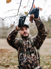 Gland with zip-tie for hanging from tree branches