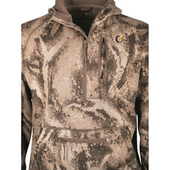 Code Of Silence FareWinds Merino-Flex TecHoodie back vent showing harness-compatible design