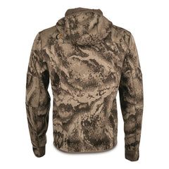 Code Of Silence FareWinds Merino-Flex TecHoodie hood enables harness compatibility in the field.
