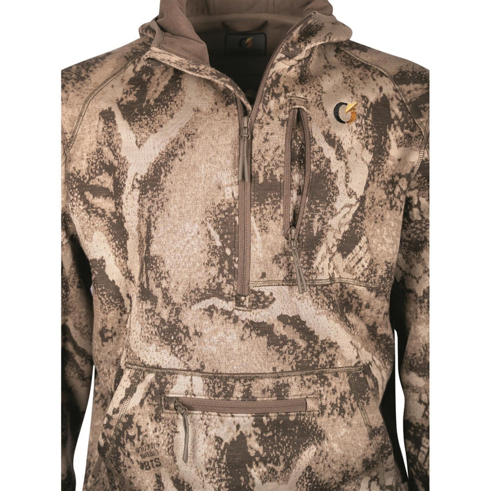 Code Of Silence FareWinds Merino-Flex TecHoodie side vents boost breathability during hunts.