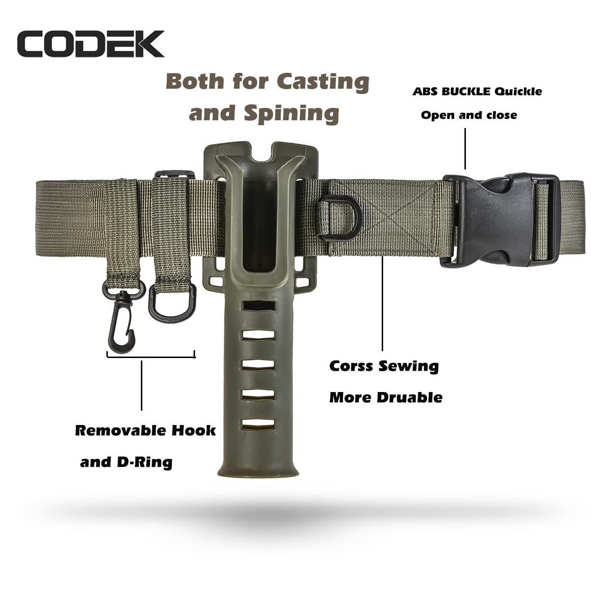 CODEK rod holder insert showing 19cm height and 3.5cm diameter