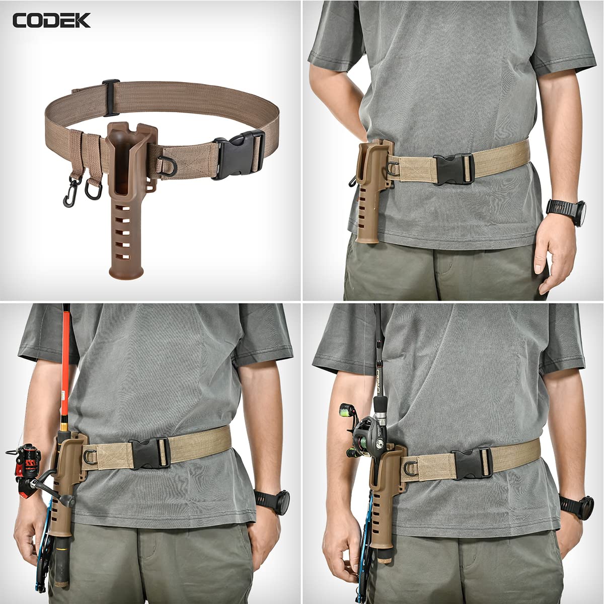 ABS plastic rod holder insert with durable nylon belt construction