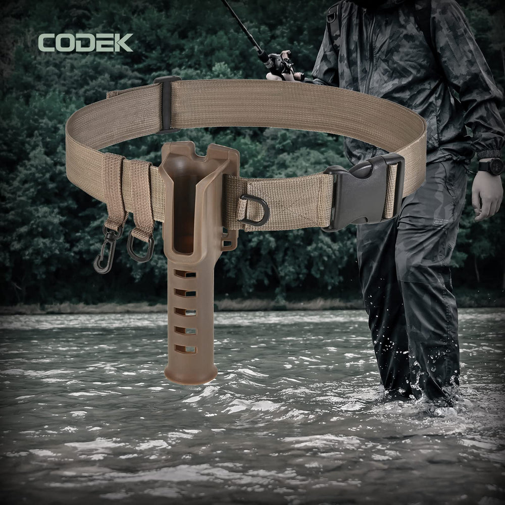 Wide 4.7cm CODEK waist belt for stability when handling large fish
