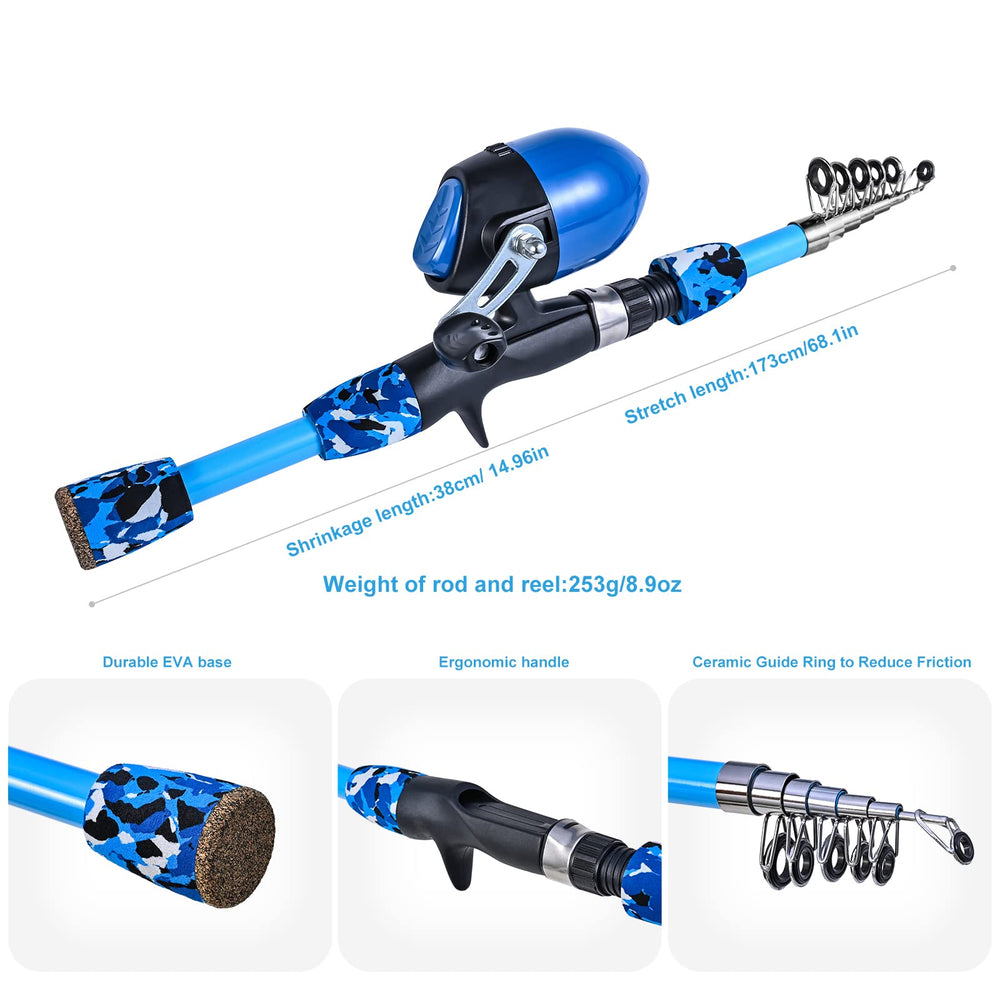 Collapsible chair included in CODEK kids fishing set