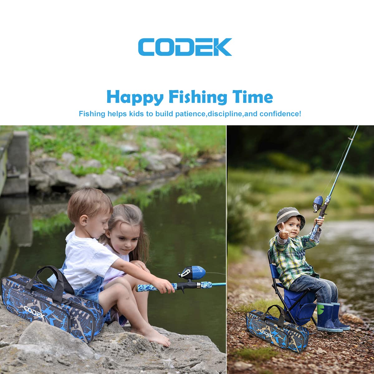 Collapsible rod with camouflage EVA handle for kids