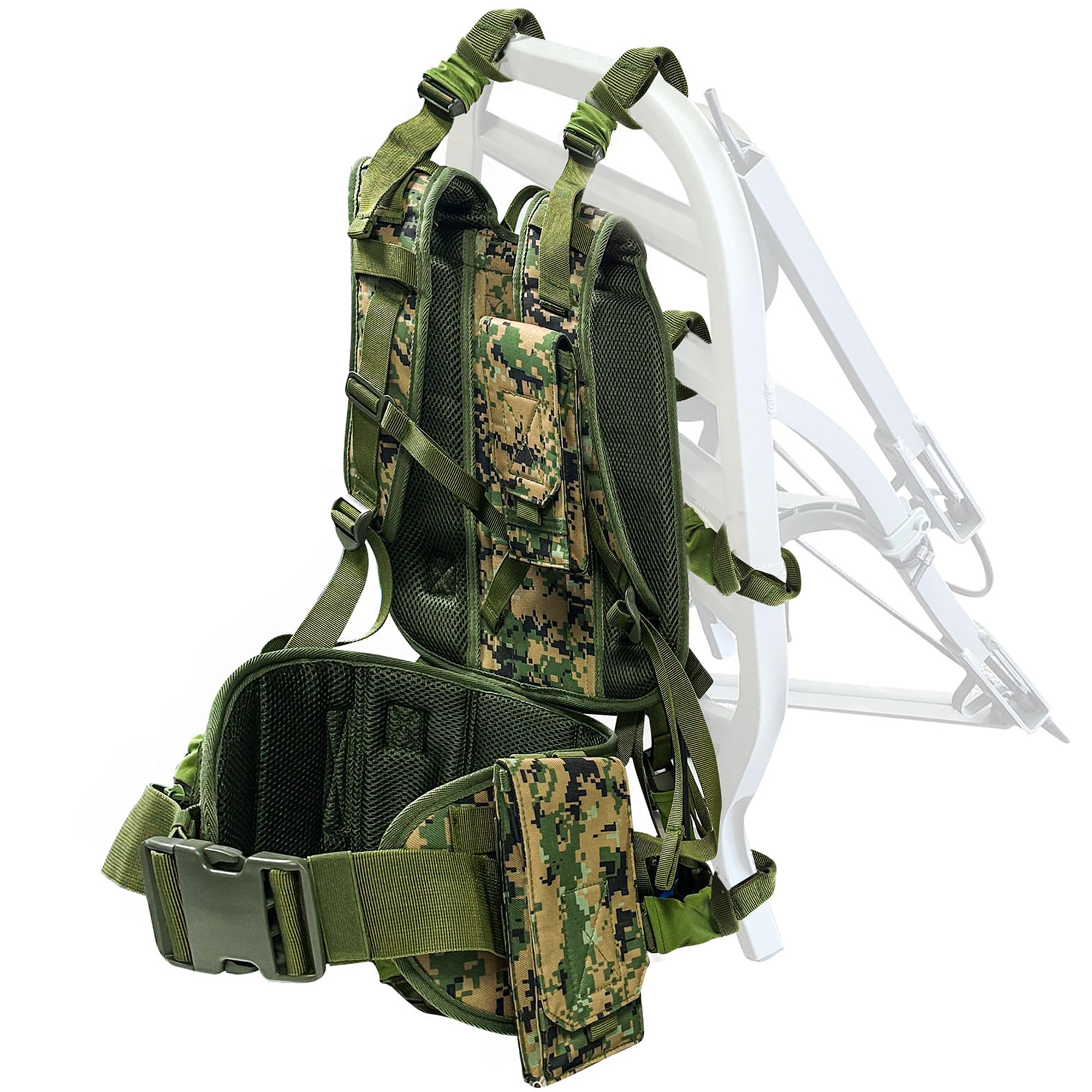 Codree Tree Stand Harness camouflage backpack for easy gear transport during hunts.