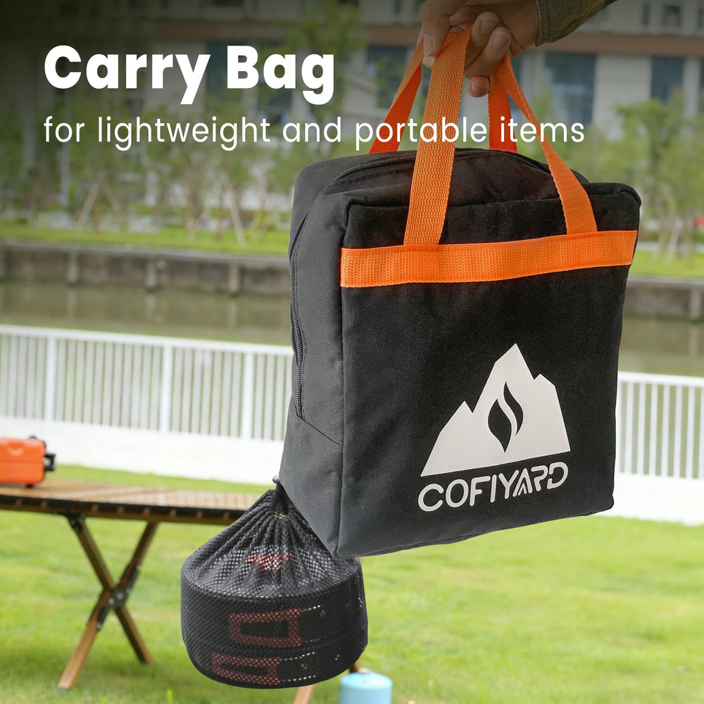 Cofiyard two-burner stove delivering cooking power for camping meals.