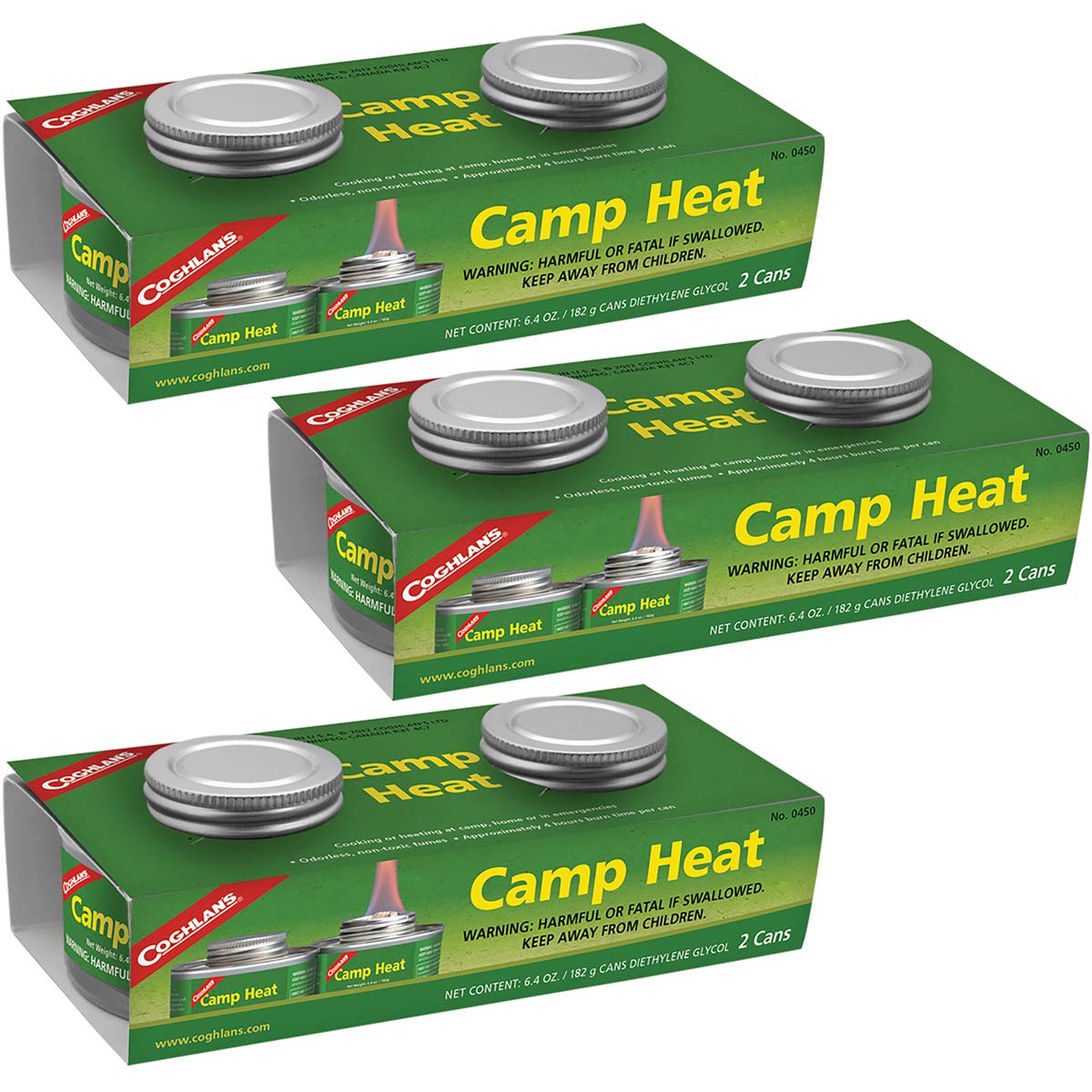 Coghlan's 450 Camp Heat pack shot; ready for camping meals