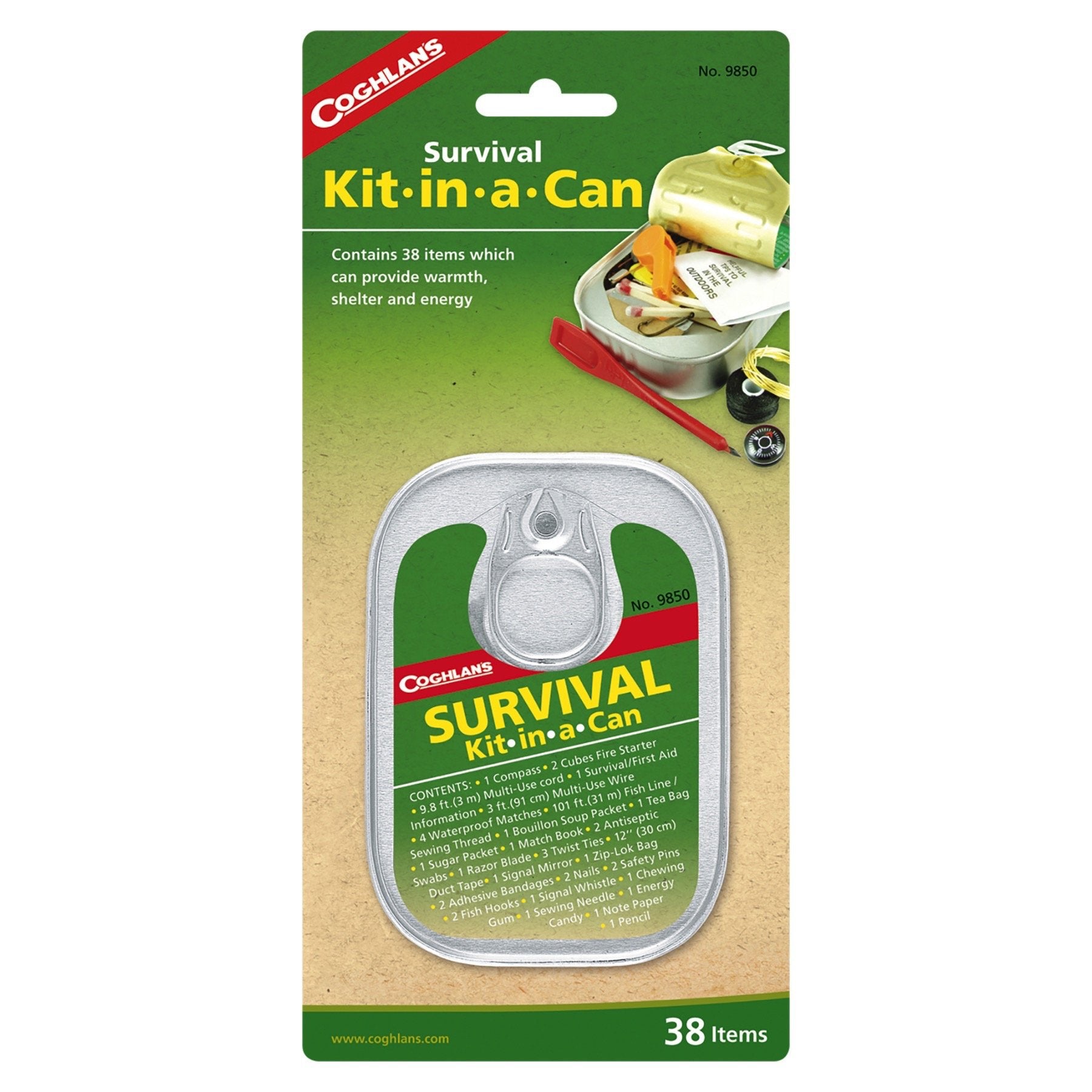 Coghlan's 9850 survival kit compass for navigation during outdoor trips.