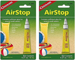 Coghlan's AirStop 8ml tube seals PVC quickly for air mattresses, pools, and rainwear.