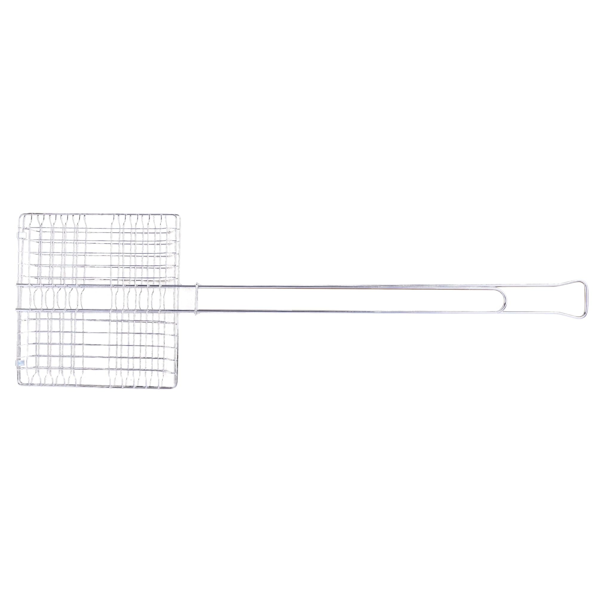 Coghlan's Broiler with locking handle maintains distance from heat during cooking.