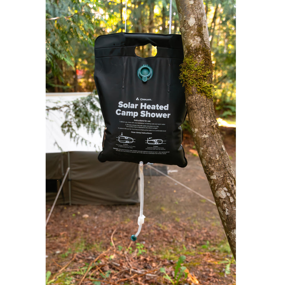 Coghlan's Camp Shower kit includes hose and flow-control clip.