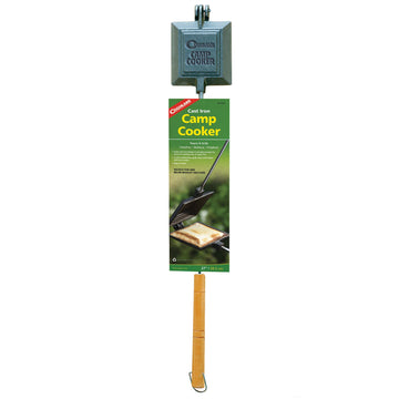 Reinforced hinge on Coghlan's camp cooker resists wear during long trips