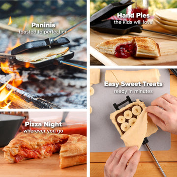 Stay-cool wooden grips on Coghlan's camp cooker for comfortable campfire cooking