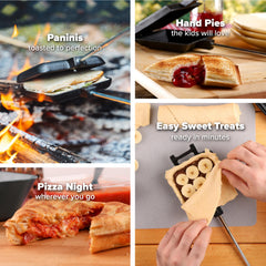 Stay-cool wooden grips on Coghlan's camp cooker for comfortable campfire cooking
