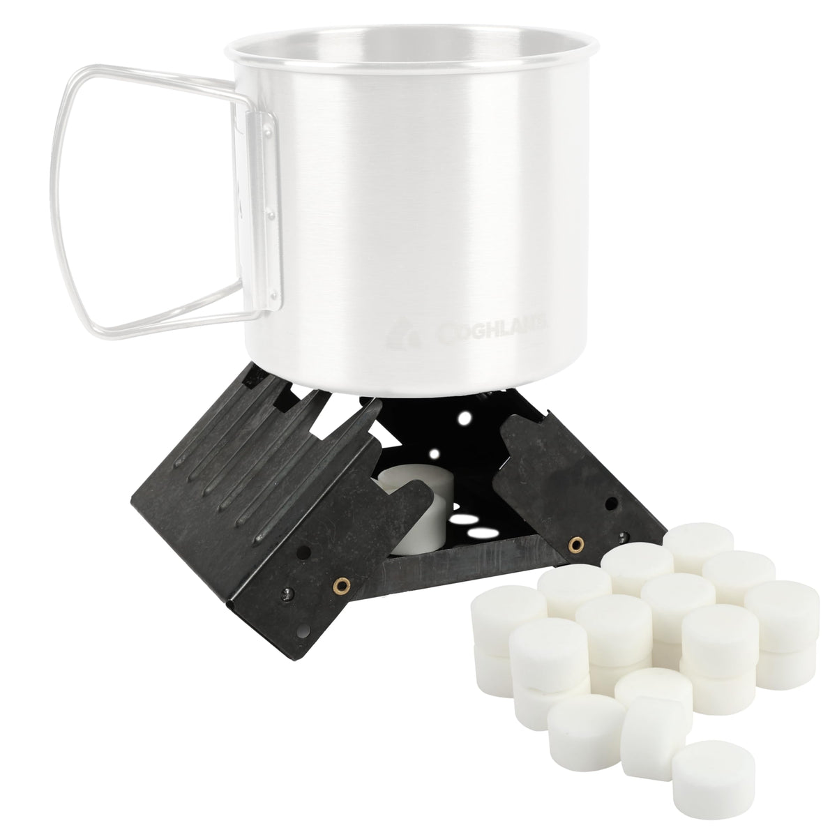 Coghlan's Emergency Stove folded compactly for backpacking and quick heat on the go
