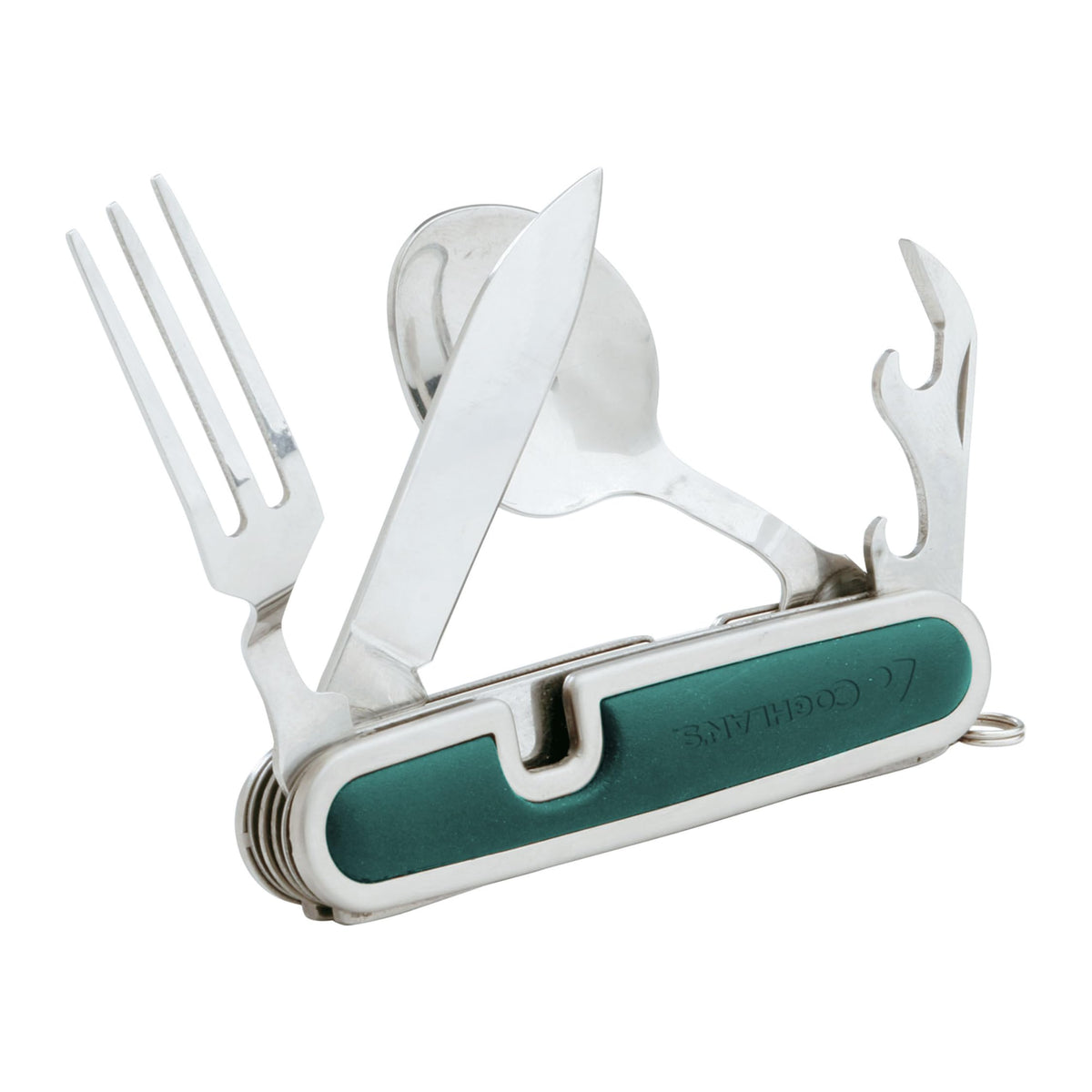 Coghlan's Folding Cutlery Set knife: compact stainless steel for camping meals.