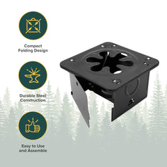Coghlan's folding stove folded compact for easy packing during travel.