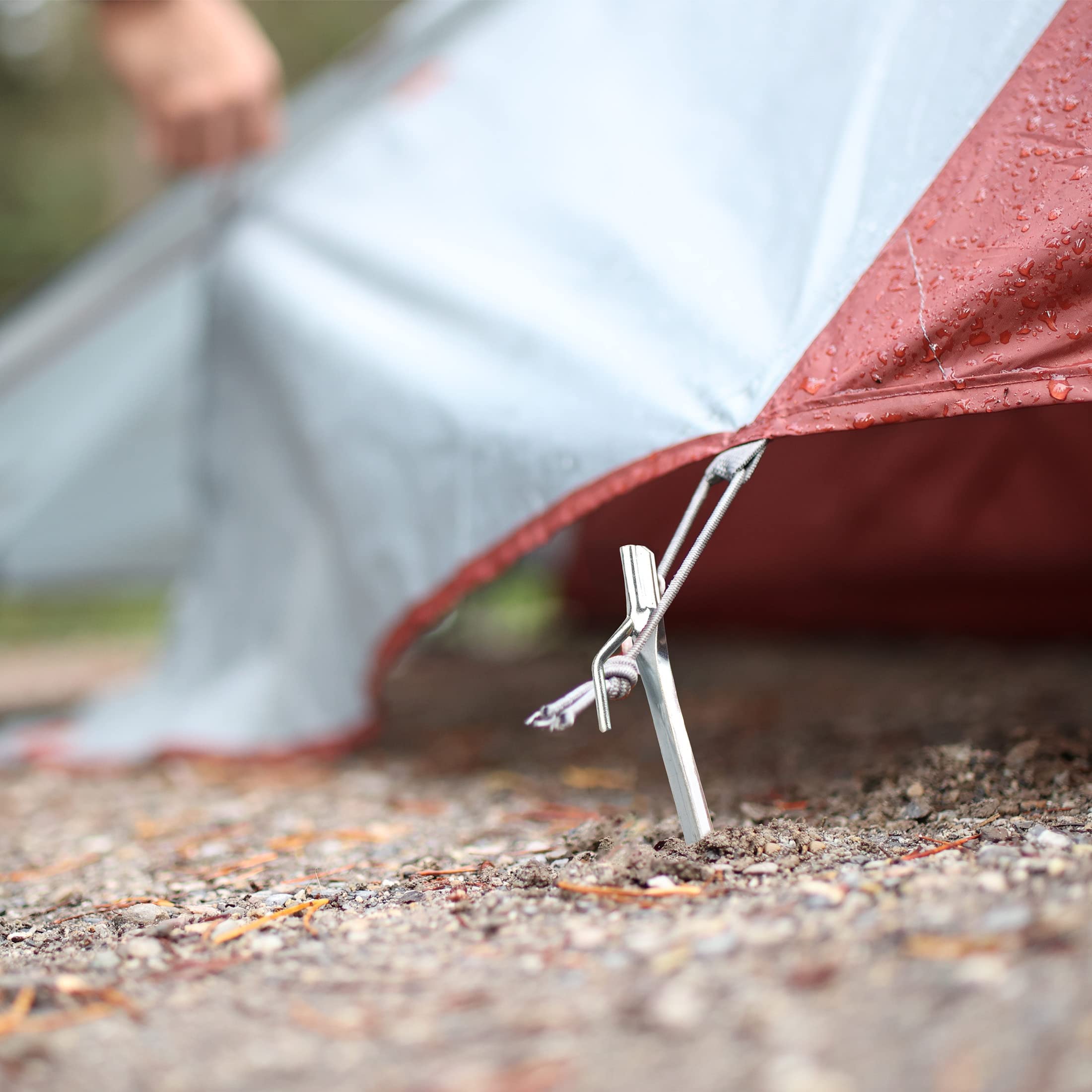 Coghlan's galvanized steel stake resists bending in rugged outdoor conditions