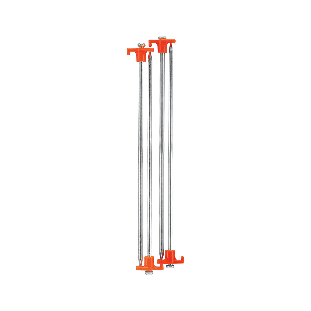 Coghlan's nail peg 15-inch stake securing a tent on hard ground
