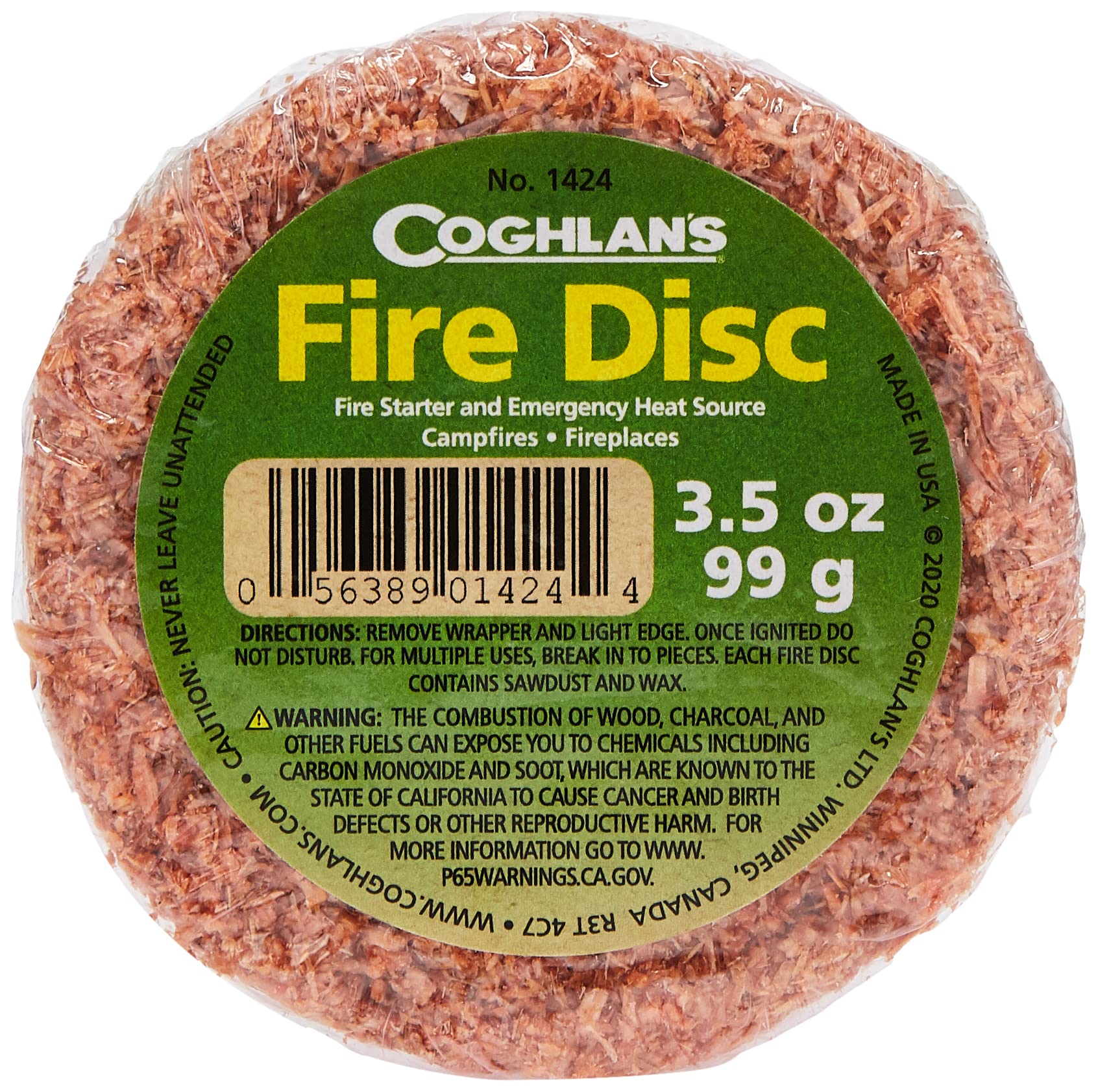 Coghlan's One Fire Disc lighting a campfire quickly for warm, reliable evenings.