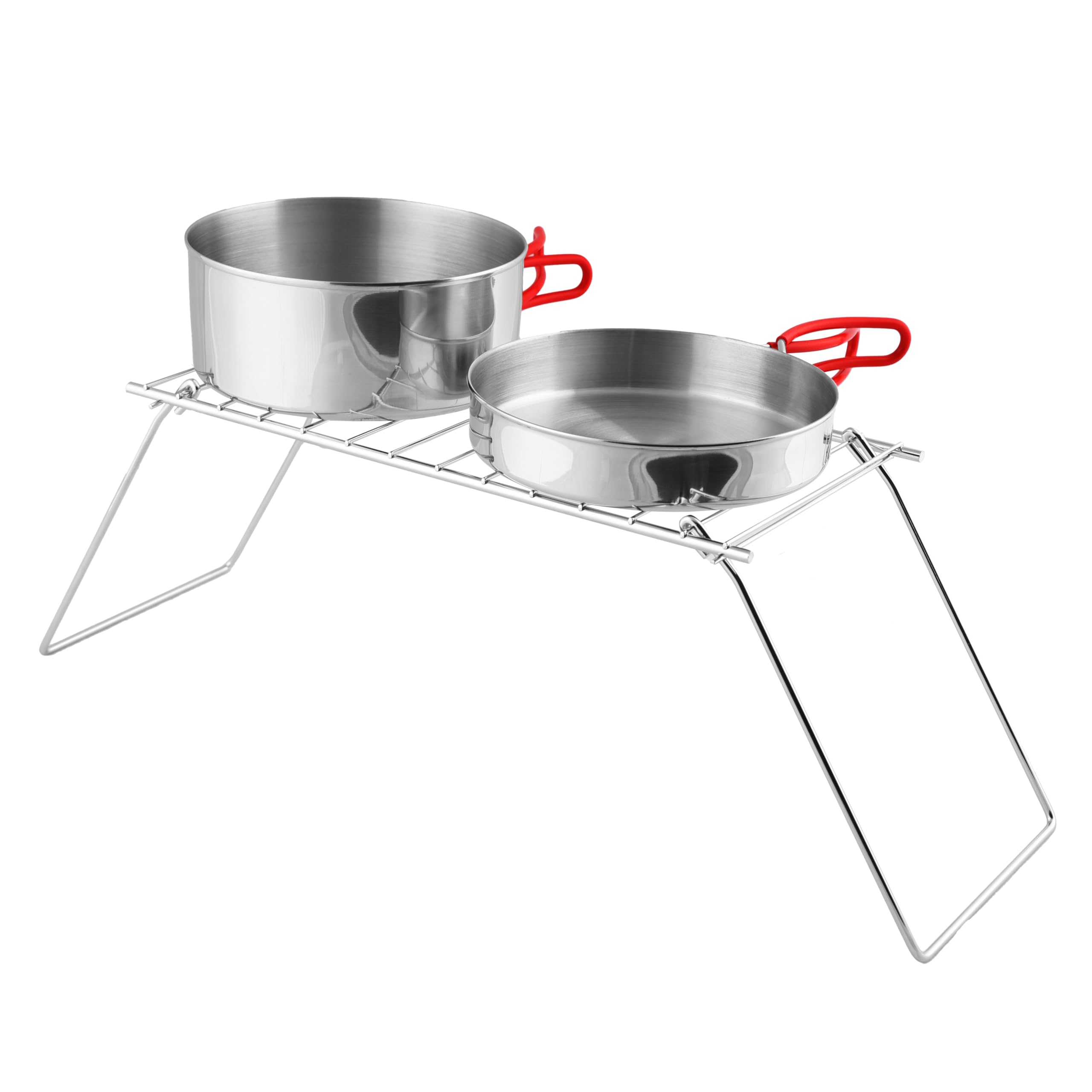 Coghlan's Pack Grill weighs 24 oz and supports lightweight cookware.