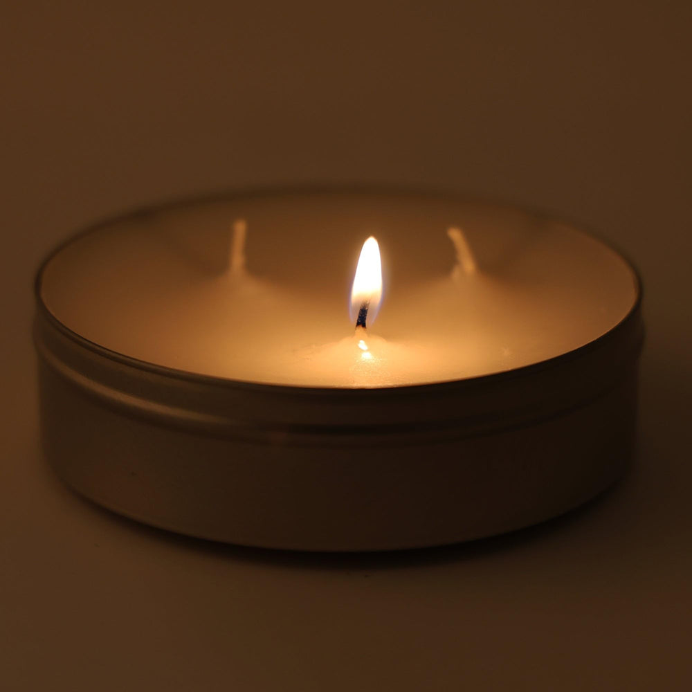 Compact aluminum tin shown with gear for portability