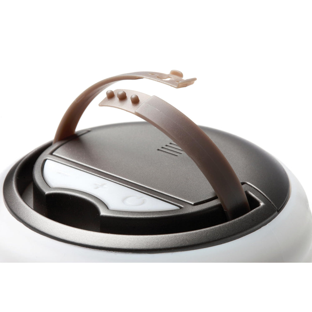 Coghlan's Tent Light side-handle demonstrates easy hanging from tent lines