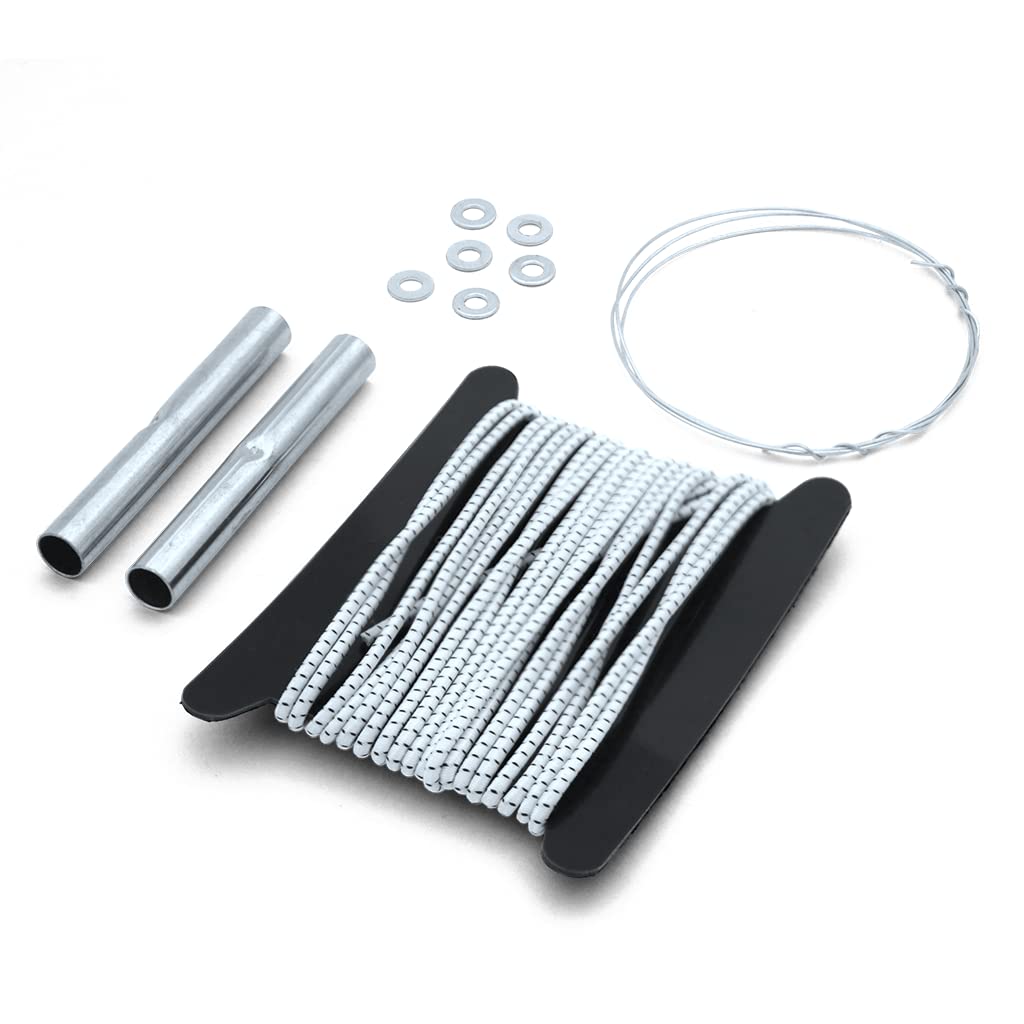 Coghlan's kit components including wire, washers, and ferrules ready for durable pole repairs.