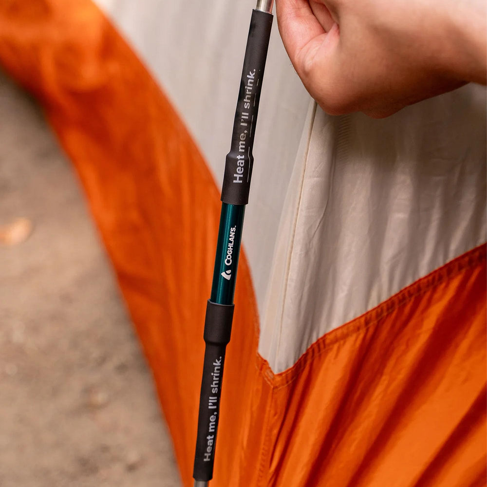 Coghlan's tent pole repair kit in use during camping setup