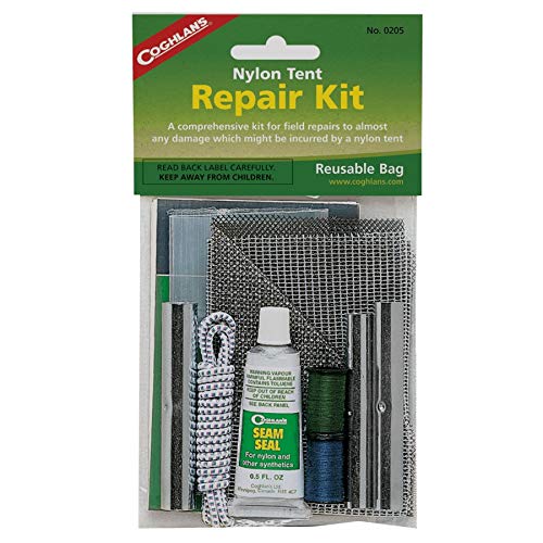 Coghlan's Tent Repair Kit Nylon patch close-up, ideal for quick field repairs