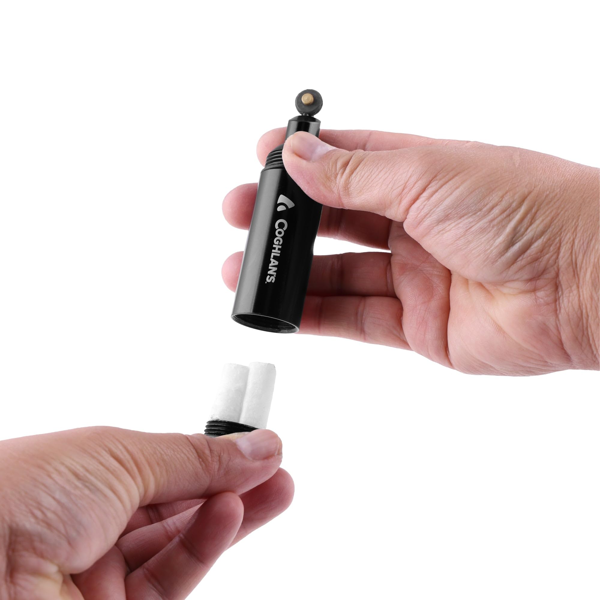 Water-resistant Coghlans firestarter withstands damp camping conditions.