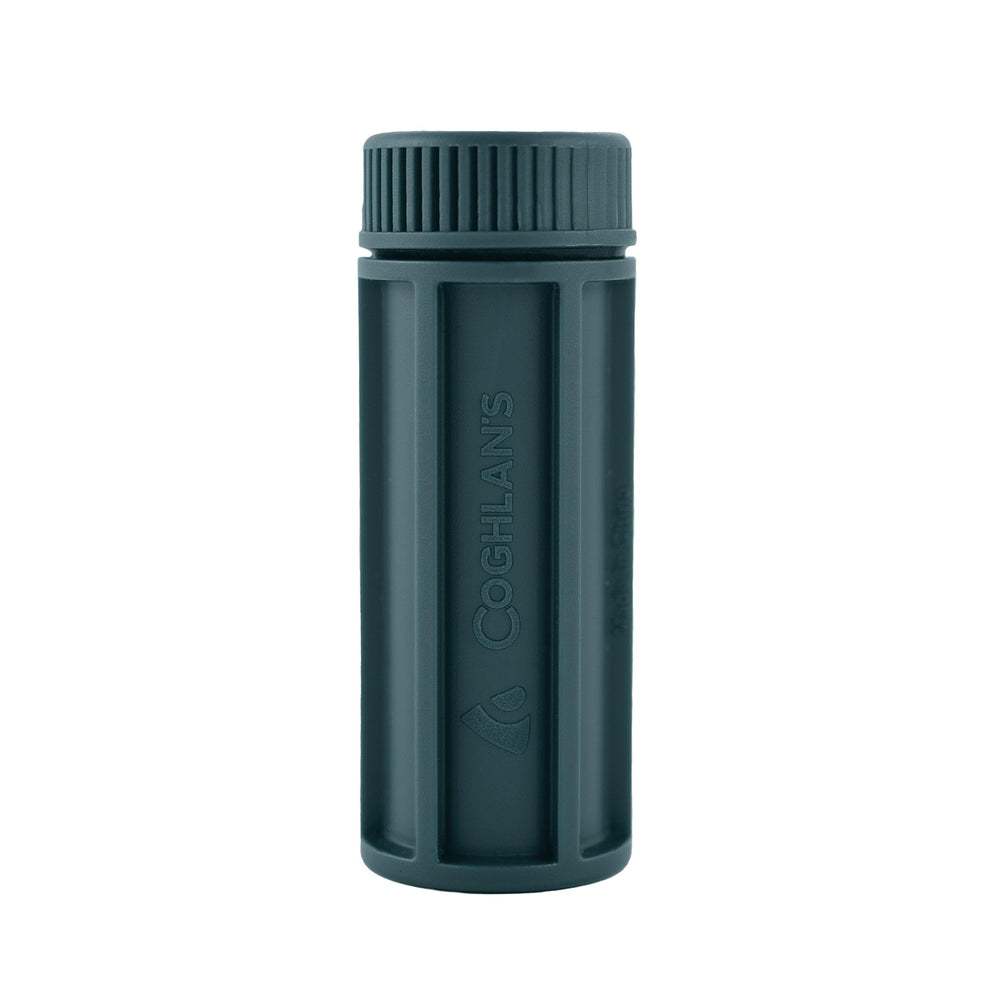 Coghlan's waterproof match box with secure screw-top lid keeps contents safe during hikes
