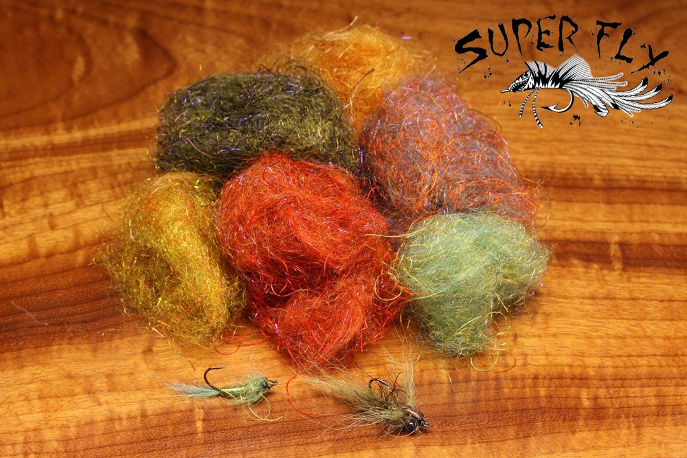 Cohen's Carp Dub texture close-up, multi-textured fibers for lifelike fly bodies