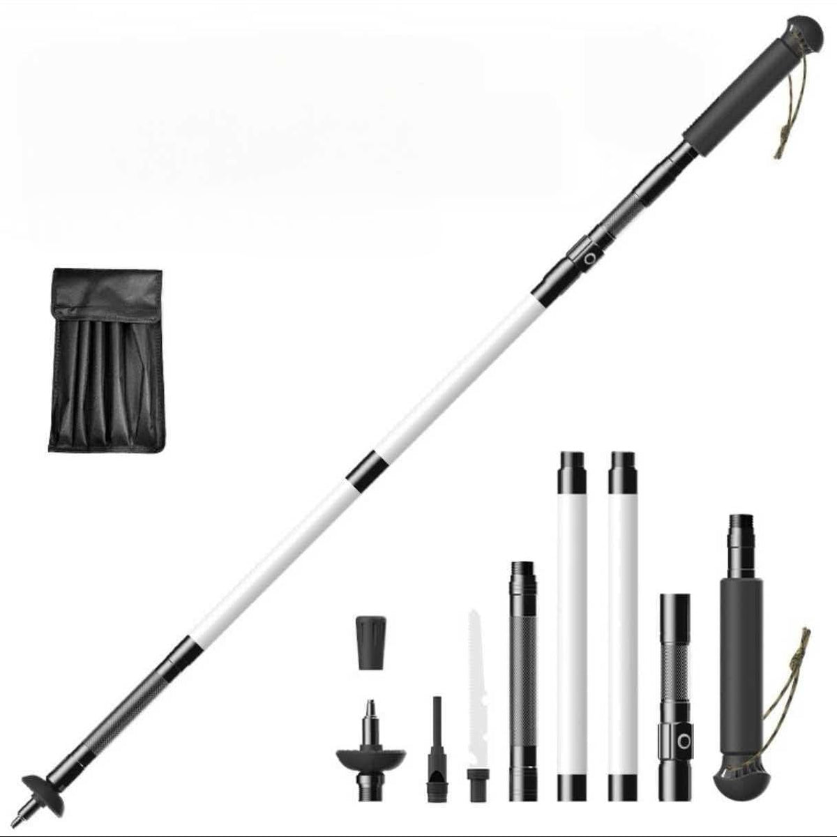 CoIerina illuminated hiking stick with extended length provides secure trail support.