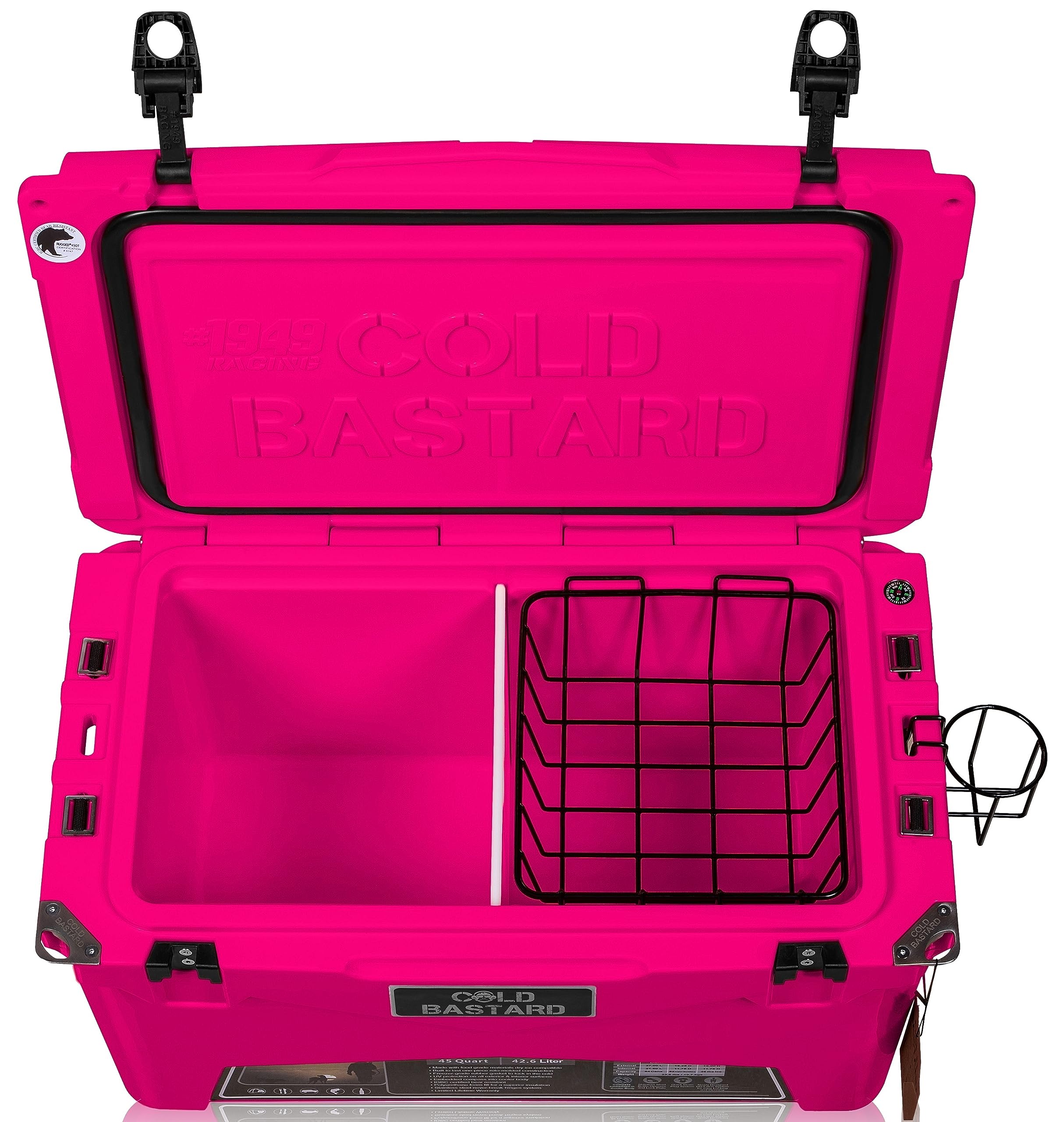 Cold Bastard Coolers CB45-PN pink neon durable carry handles for heavy loads