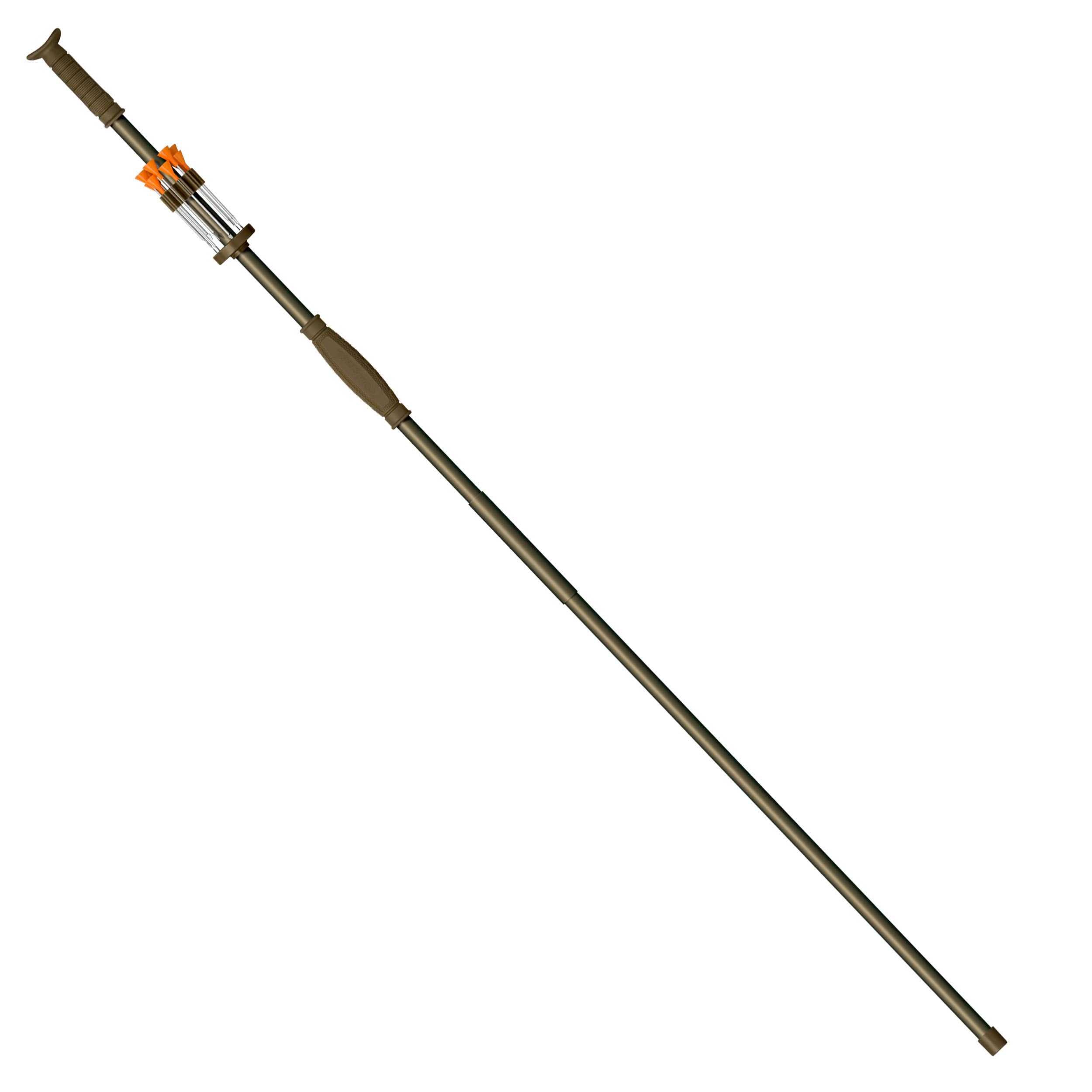 Cold Steel blowgun mechanism close-up, highlighting simple, reliable action.