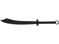 Cold Steel Chinese Sword Machete 24in blade close-up highlighting curved edge for powerful cuts.