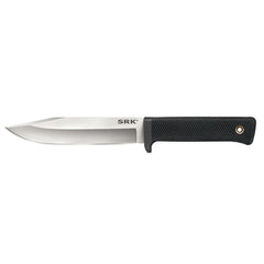 SRK 6-inch clip-point blade close-up showing VG-10 San Mai steel