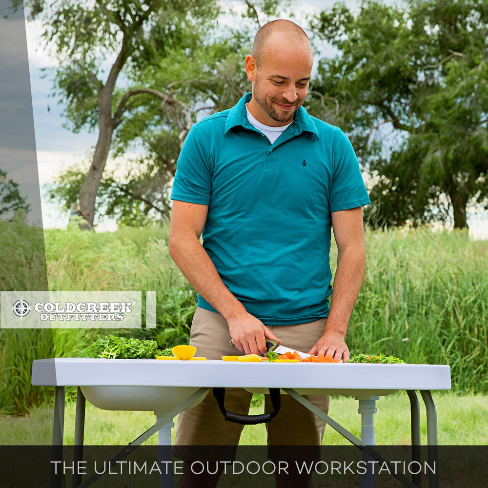 Coldcreek Outfitters heavy-duty poly and steel frame withstands rugged outdoor use