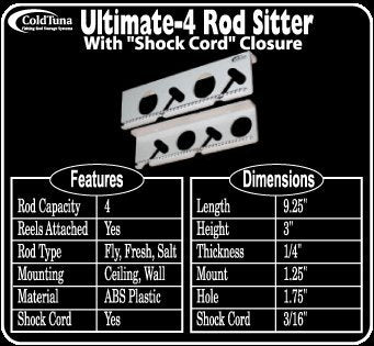 ColdTuna Ultimate 4 Rod Sitter sturdy ABS plastic construction resists corrosion.