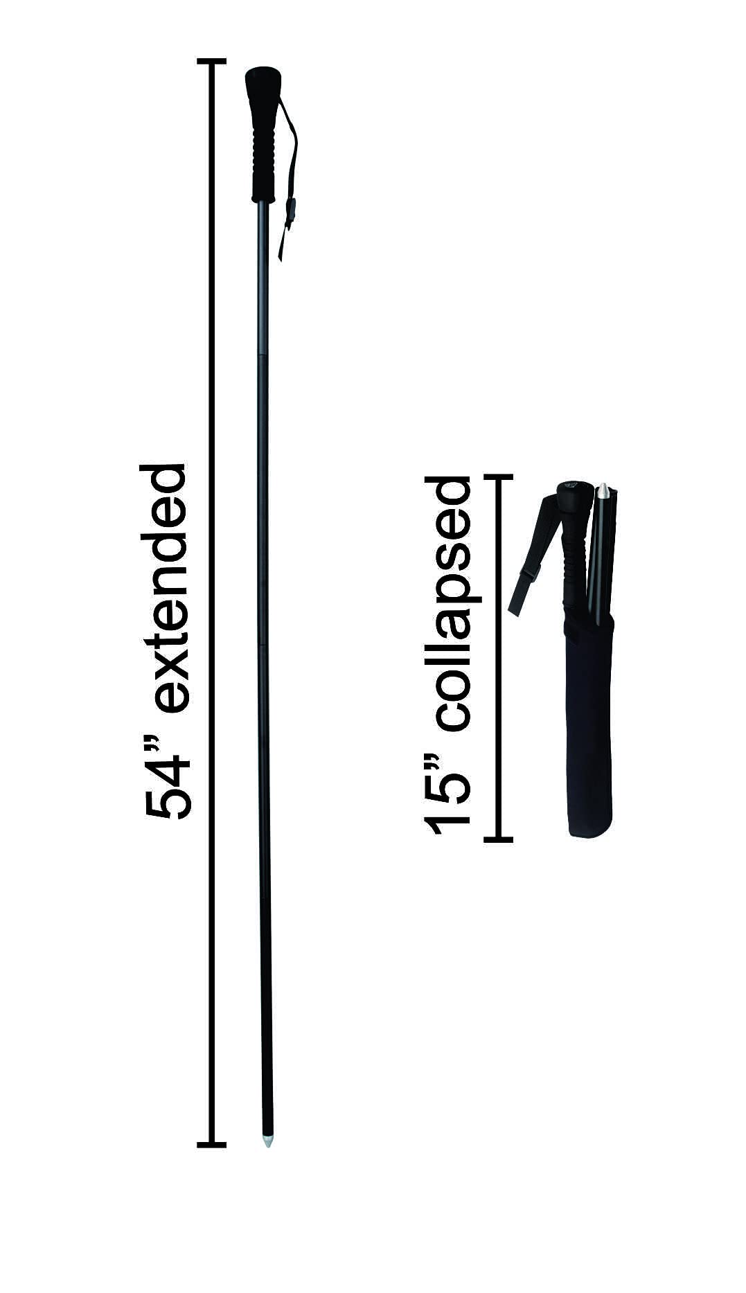 Coldwater Fly Fishing wading staff collapsed to 15 inches for compact packing on trips.