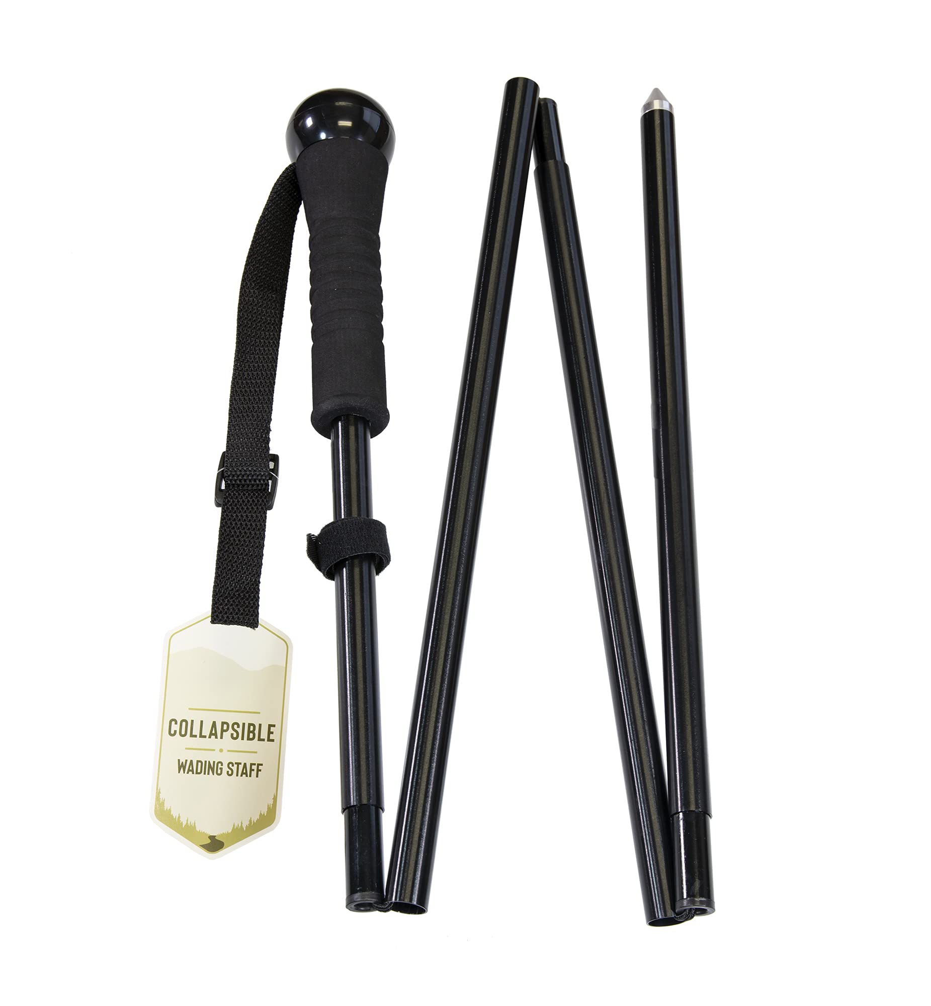 Coldwater Fly Fishing wading staff extended to 54 inches for stability in fast currents.