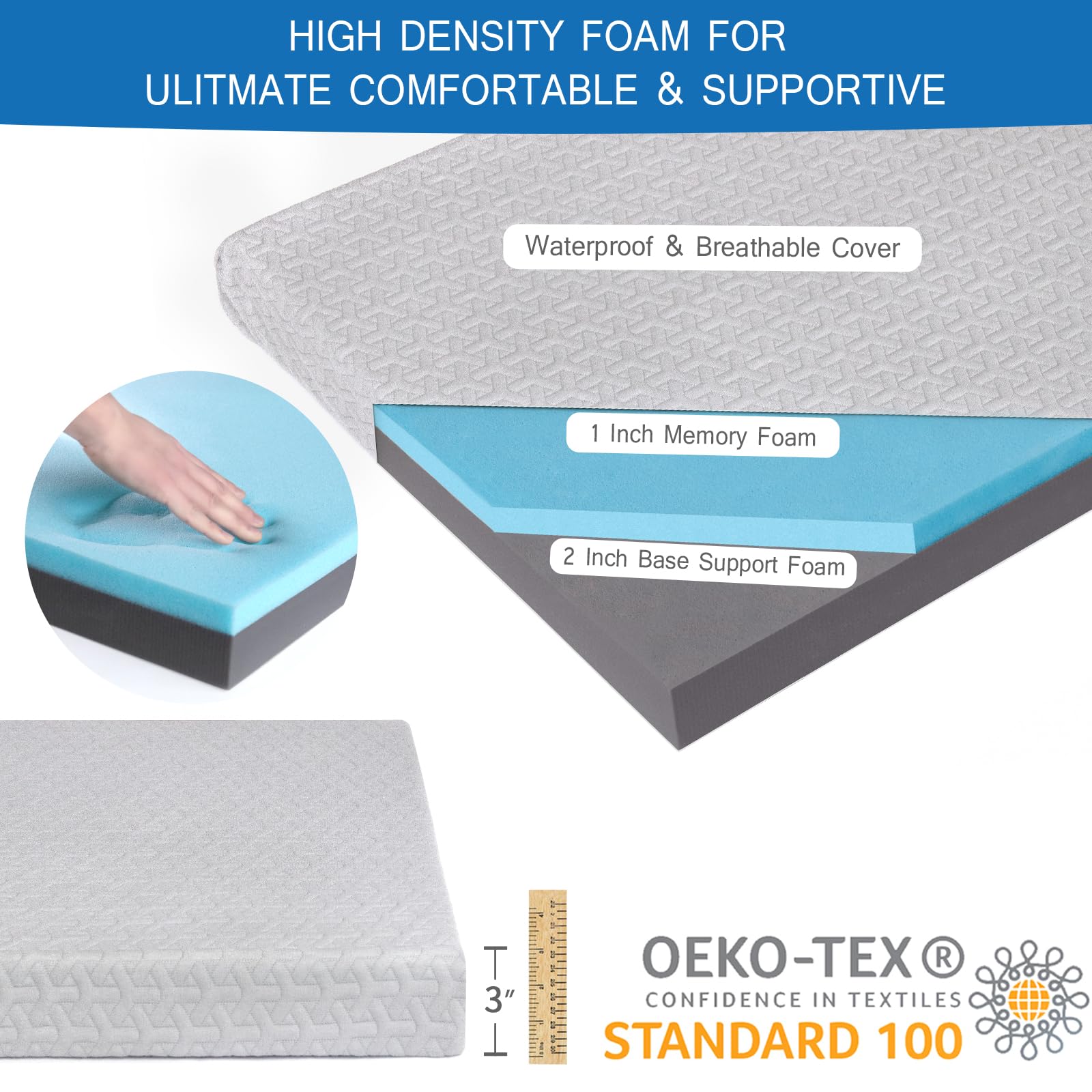 Coldwind waterproof cover removed for easy cleaning while protecting foam from moisture.