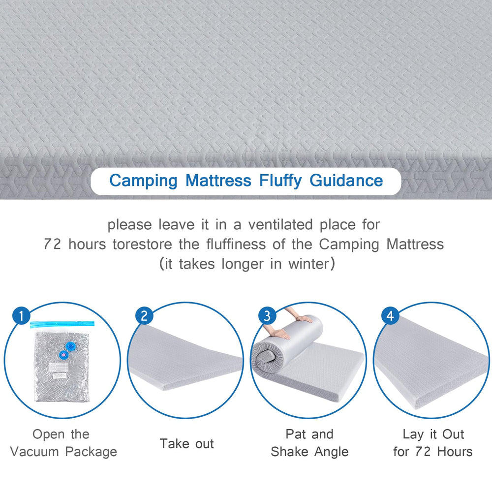 Coldwind camping pad in tent setup demonstrates compact footprint and comfort.