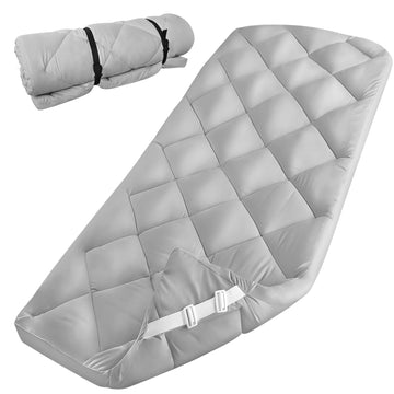Coldwind cot mattress pad folded compactly for easy transport.