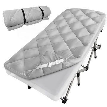 Coldwind cot mattress pad on a cot shows versatile camping use.