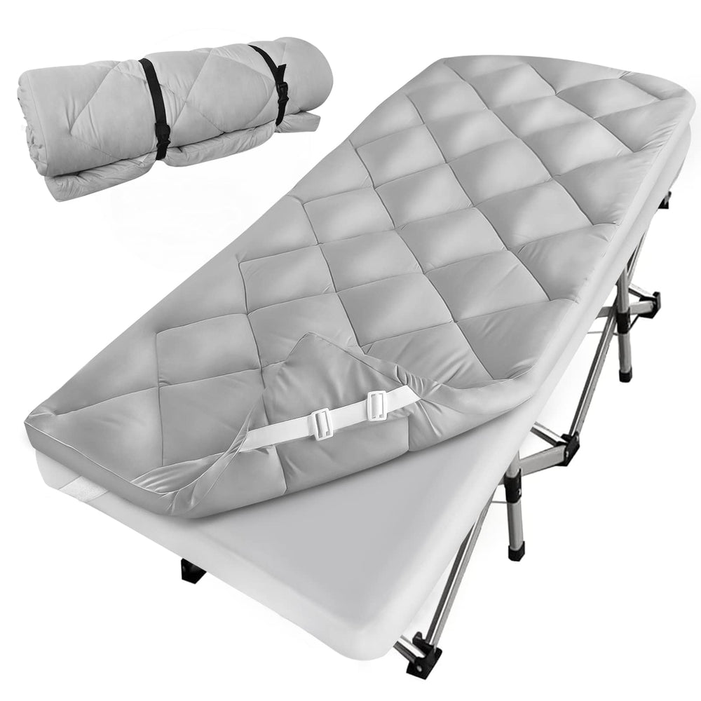 Coldwind cot mattress pad on a cot shows versatile camping use.