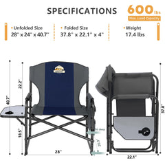 Colegence chair blue folded compact for space-saving transport